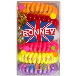 RONNEY funny ring bubble - Profesjonalne gumki do włosów 5 sztuk + 1 z zawieszką 3,5 cm - NUMER 14